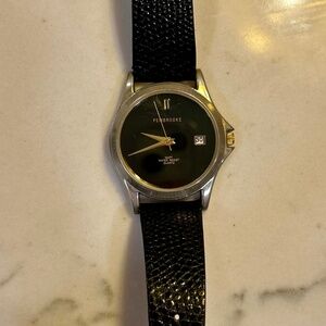 Pembrooke two tone with black dial , quartz wrist watch